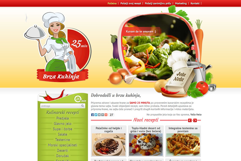 Brza Kuhinja - Izrda web sajta za objavljivanje recepata