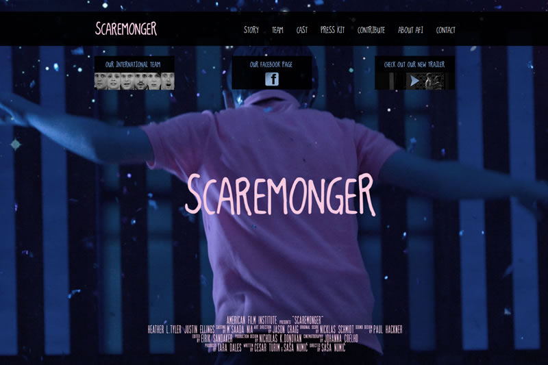 SCAREMONGER - C/O American Film Institute - Websajt dizajn